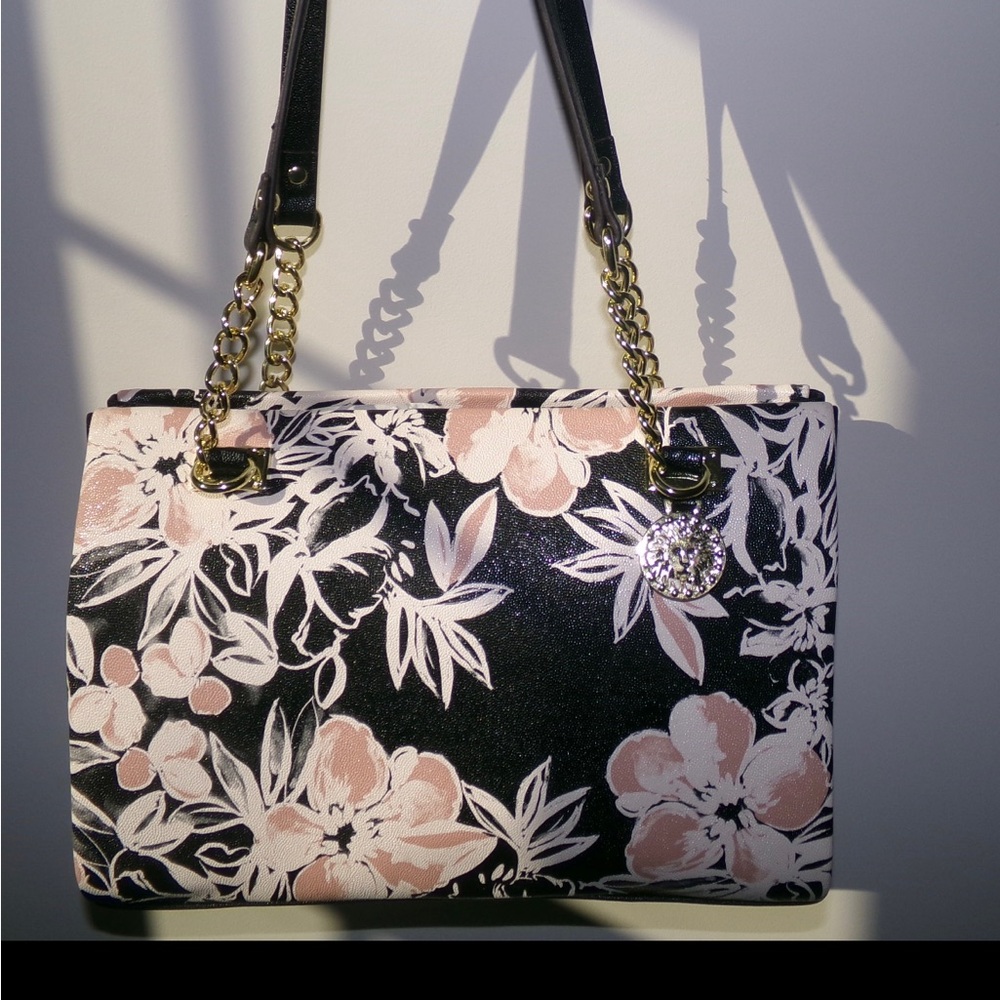 Anne Klein Floral Black and Pink Women's Bag